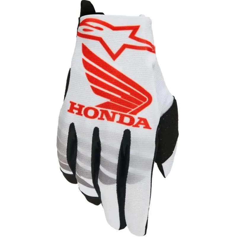 Alpinestars Radar Honda bílo-černo-červené motokrosové rukavice na motorku