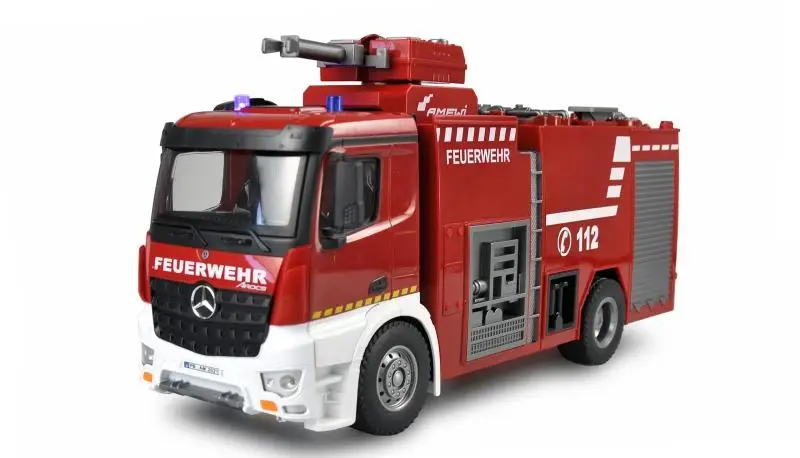 Amewi RC hasičský vůz Mercedes-Benz Arocs 1:18 s funkční stříkačkou