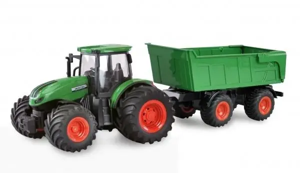 AMEWI Trade e.K. Amewi RC Traktor 2,4 Ghz se sklápěcím přívěsem, světla, zvuk 1:24