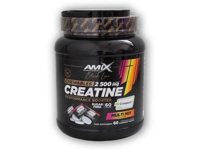 AMIX Black Line Creatine Creapure 2500mg Chewable Tabs Zero Sugar, 60tbl