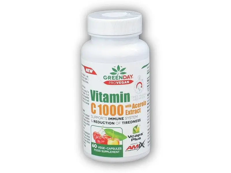 Amix Nutrition ProVEGAN Vitamin C 1000 s extraktem z aceroly 60 kapslí
