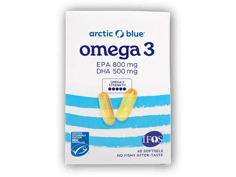 Arctic Blue Omega 3 v blistrech 60 kapslí (500 mg DHA, 800 mg EPA) z Aljašky