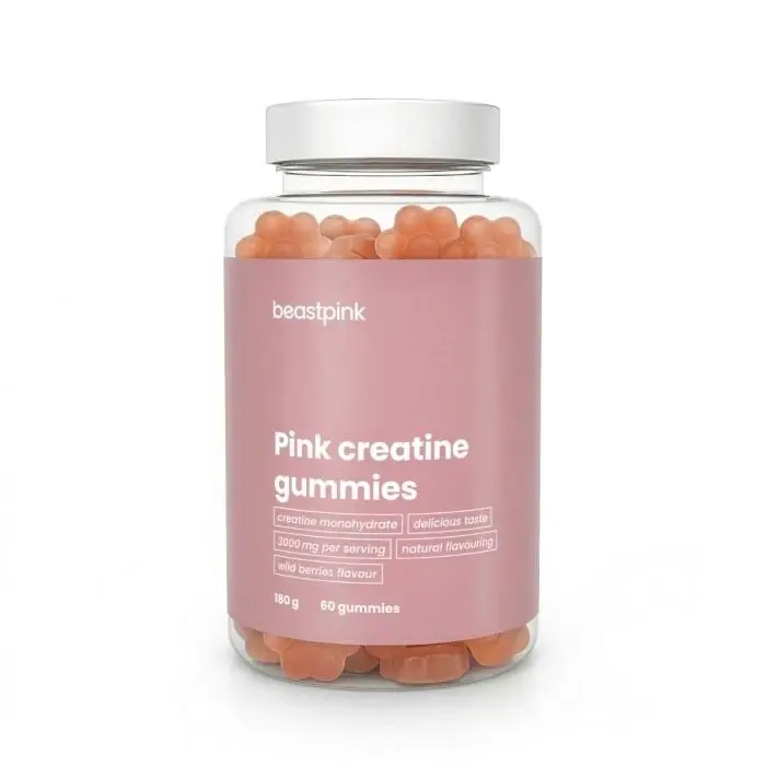BeastPink Pink creatine gummies - GymBeam 60 kaps.