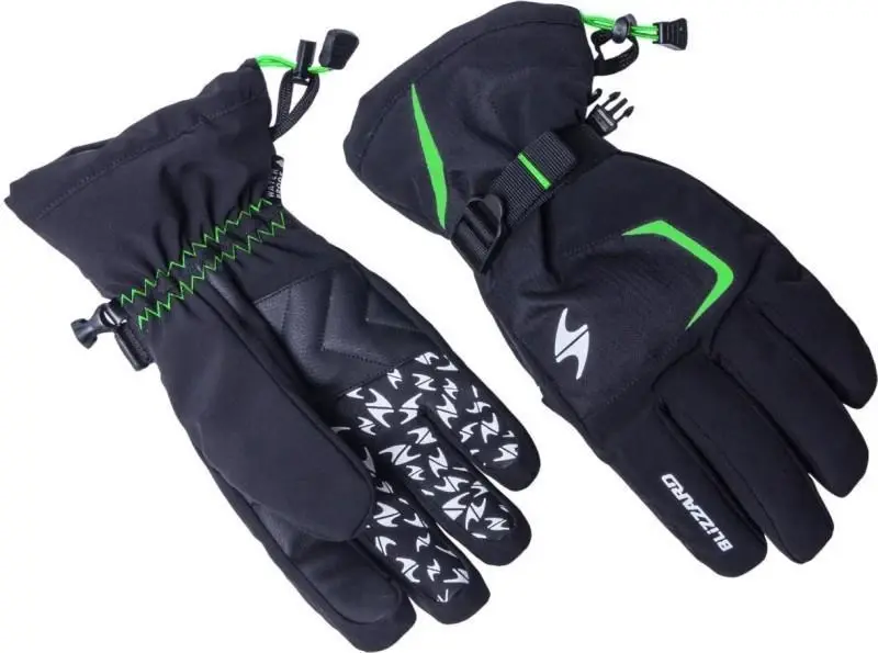 Blizzard Reflex ski gloves black/green POUZE Velikost 7 (VÝPRODEJ)