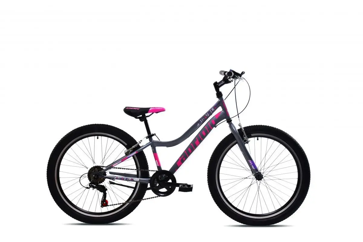 Capriolo Diavolo 400 šedá, růžová 24"/12" dětské horské jízdní kolo