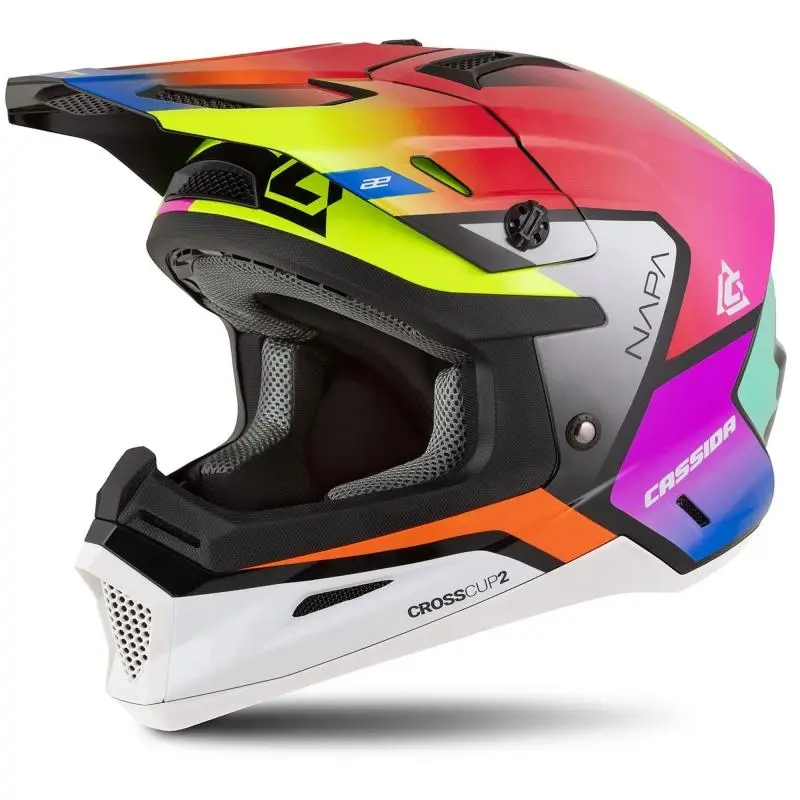 CASSIDA Cross Cup 2 Napa perleťová multicolor dětská motokrosová helma na motorku