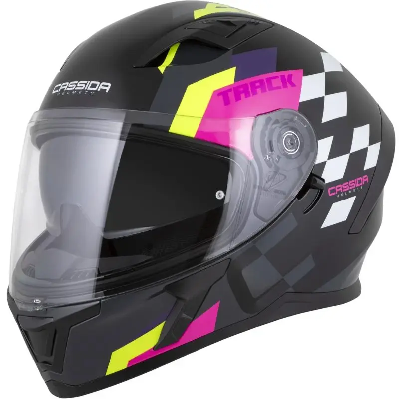CASSIDA Orbit Track černo-růžovo-fialovo-fluo žluto-bílá integrální helma na motorku