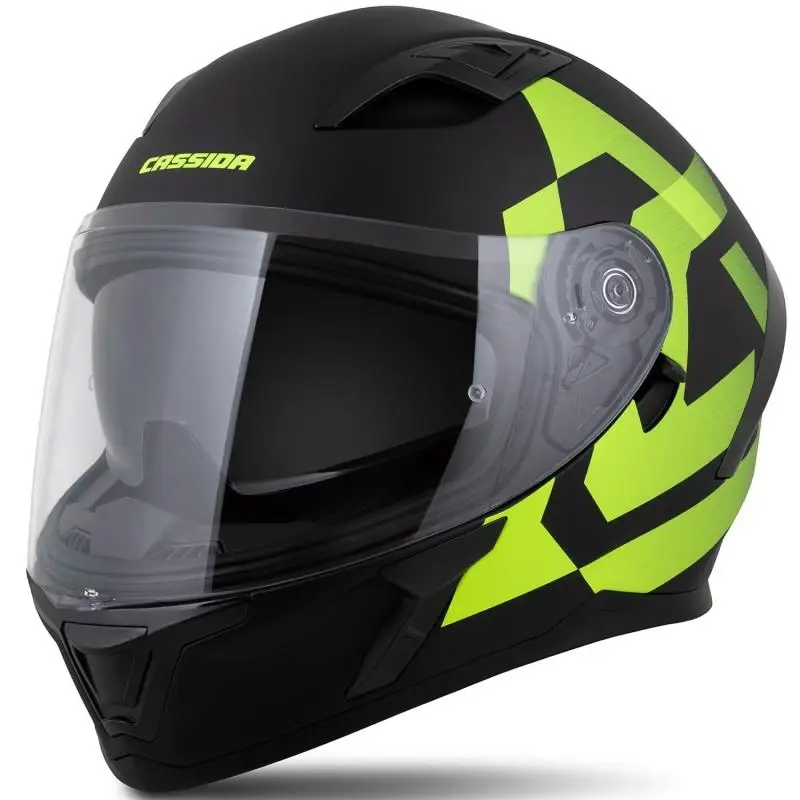 CASSIDA Orbit Grind matná černo-fluo žlutá integrální helma na motorku