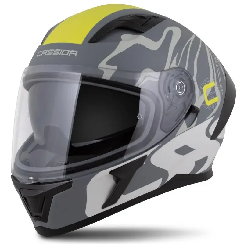 CASSIDA Orbit Multivers matná šedo-fluo žluto-černá integrální helma na motorku
