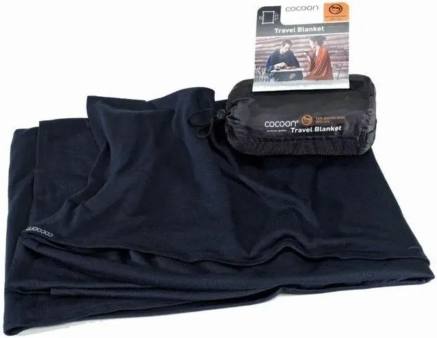 Cocoon merino deka Merino Wool/Silk Blanket graphite blue