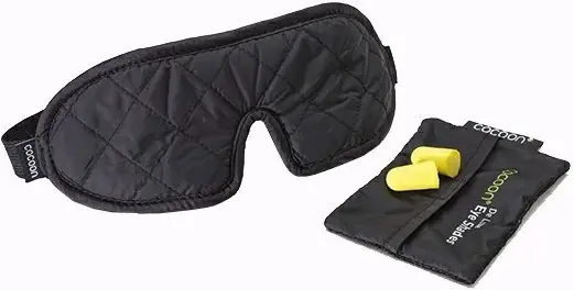 Cocoon Eye Shades Deluxe black oční maska s ucpávkami do uší