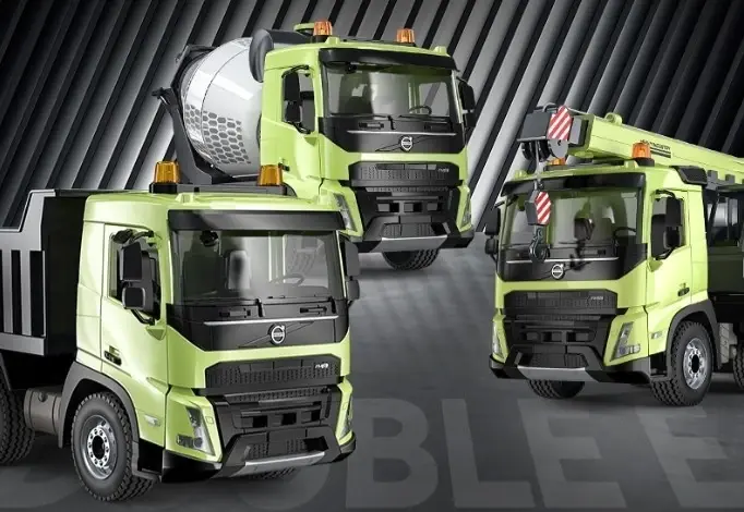 DOUBLE E VOLVO FMX Construction sada 3 RC modelů nákladních vozidel