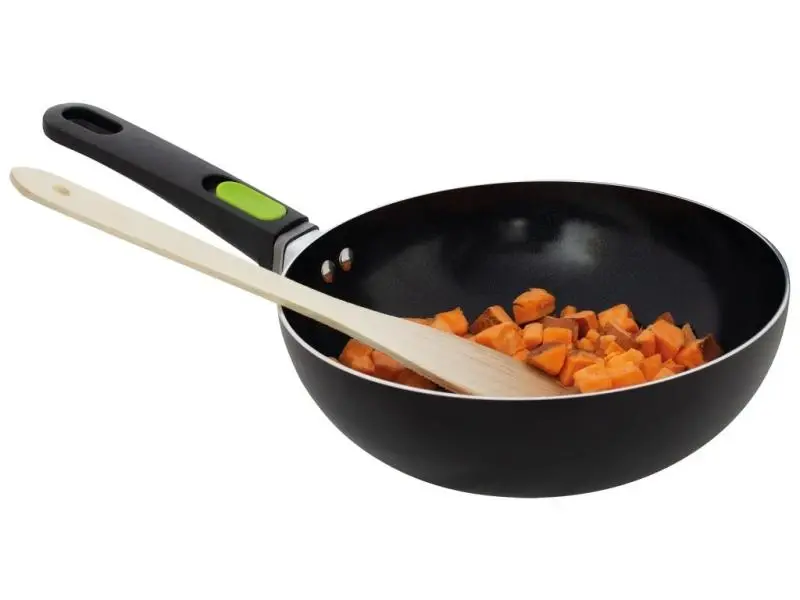 Eurotrail černá 24 cm menší wok pánev s odnímatelným držadlem