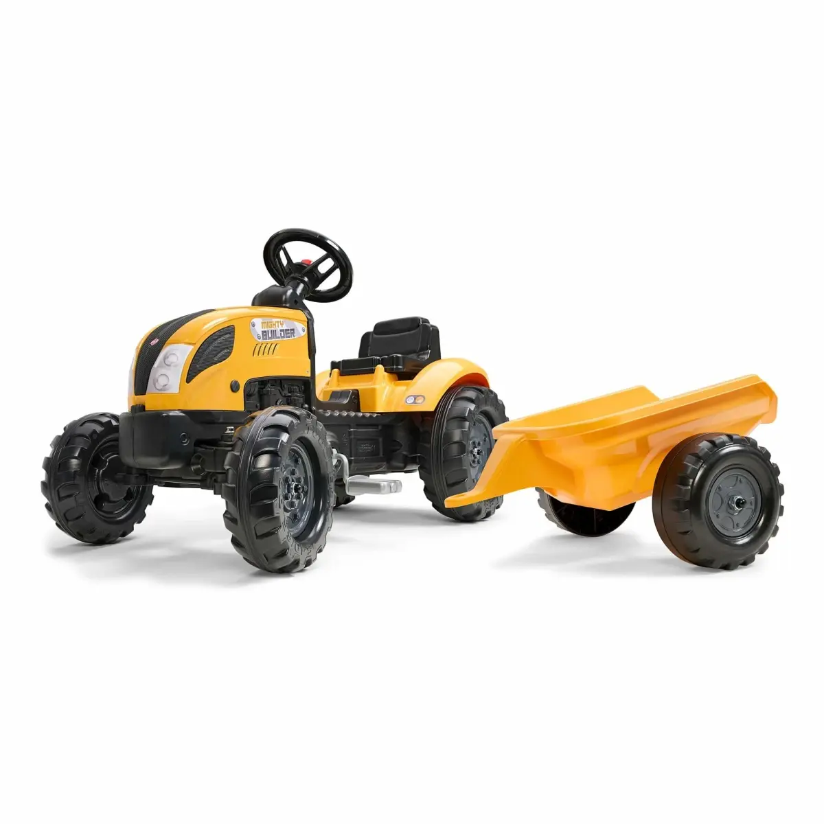 Falk Šlapací traktor 2055L Mighty Builder s vlečkou