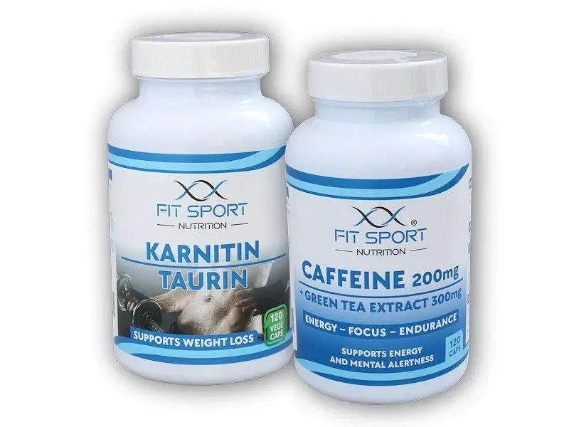 FitSport Nutrition Karnitin Taurin 120 vege caps + Caffeine 200mg + Green Tea 300mg 120 caps