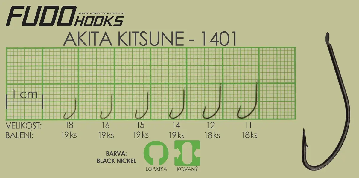 Fudo Hooks Kitsune vel. 16 (bal. 19 ks) rybářský háček