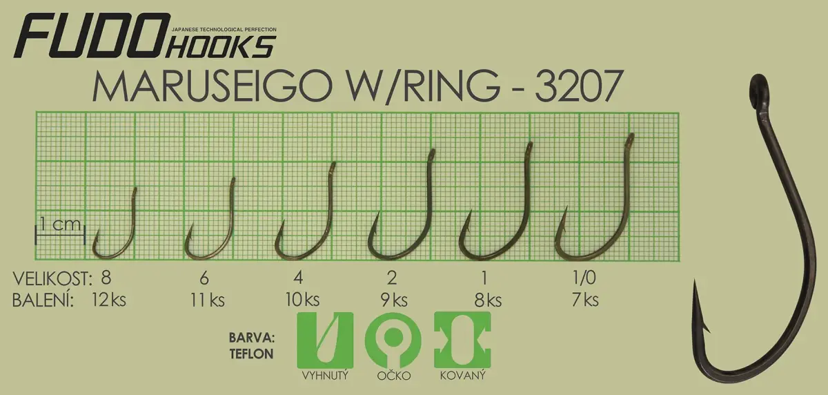 Fudo Hooks Maruseigo Ring vel. 4 rybářský háček (bal. 10 ks)