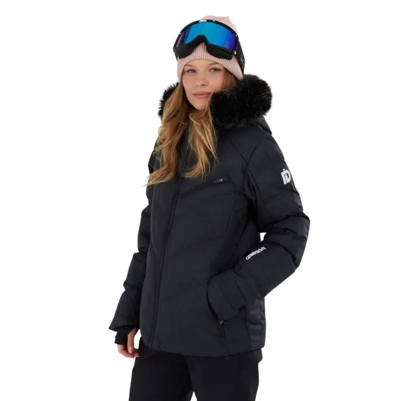 Fundango Elyra Fur Padded Jacket-905- black embossed