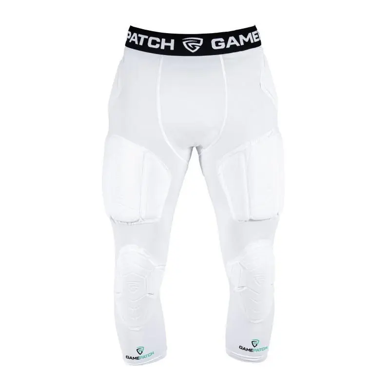 GAMEPATCH PADDED 3/4 TIGHTS WITH FULL PROTECTION WHITE POUZE M - Bílá (VÝPRODEJ)