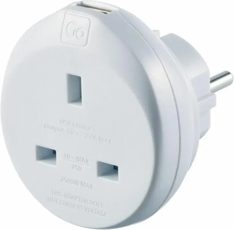 Go Travel adaptér UK/Evropa s USB