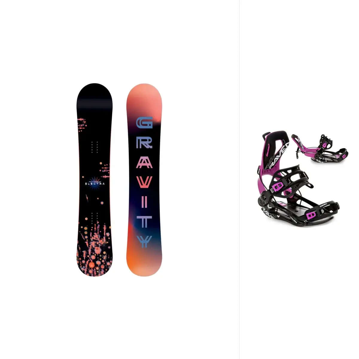 Gravity Electra 26/27 dámský snowboard + Raven Fastec FT360 black/fuchsia snowboardové vázání