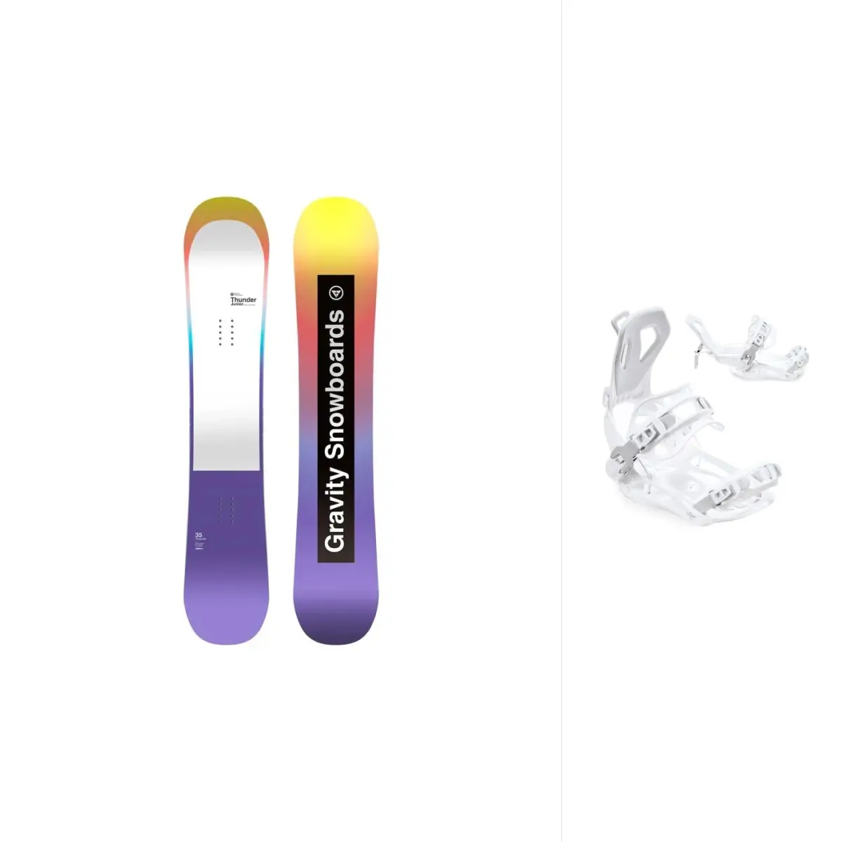Gravity Thunder Jr juniorský snowboard + Raven Fastec FT360 white vázání
