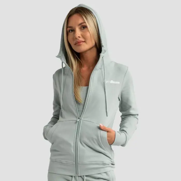 GymBeam Dámská mikina se zipem Limitless Eucalypt POUZE XXL (VÝPRODEJ)