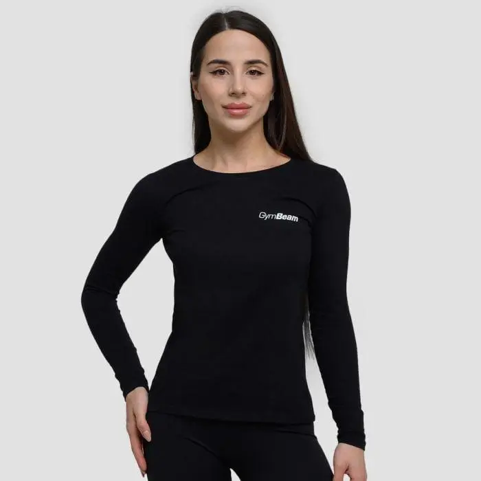 GymBeam Dámské triko s dlouhým rukávem Basic Black