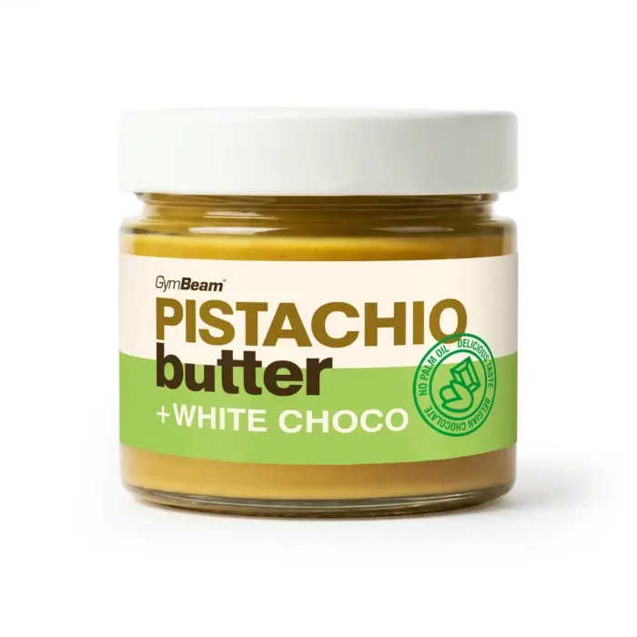 GymBeam Pistáciové máslo s bílou čokoládou 220 g