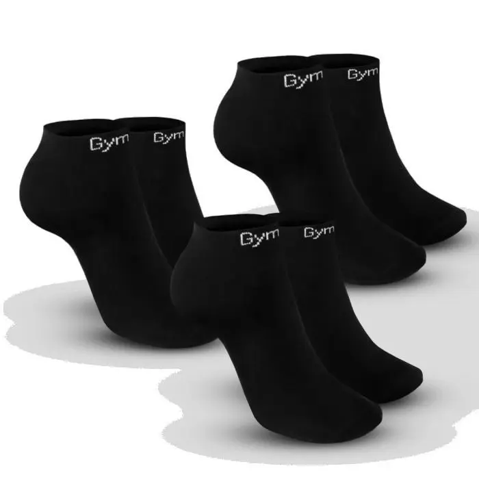 GymBeam Ponožky Ankle Socks 3Pack Black POUZE M (VÝPRODEJ)