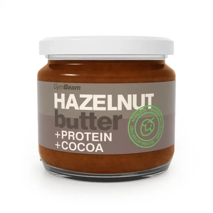 Proteinové lískooříškové máslo - GymBeam, 340g