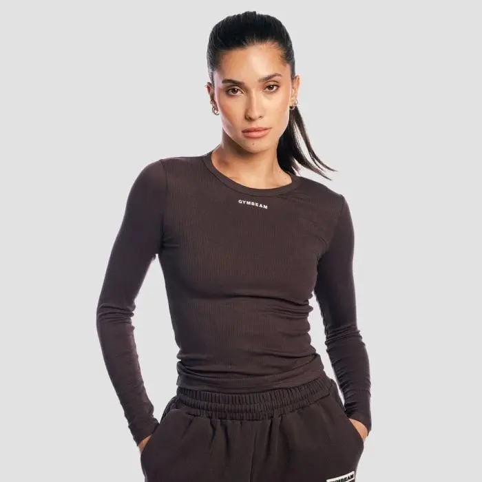 GymBeam Dámské tričko s dlouhým rukávem Aura Tee Brown