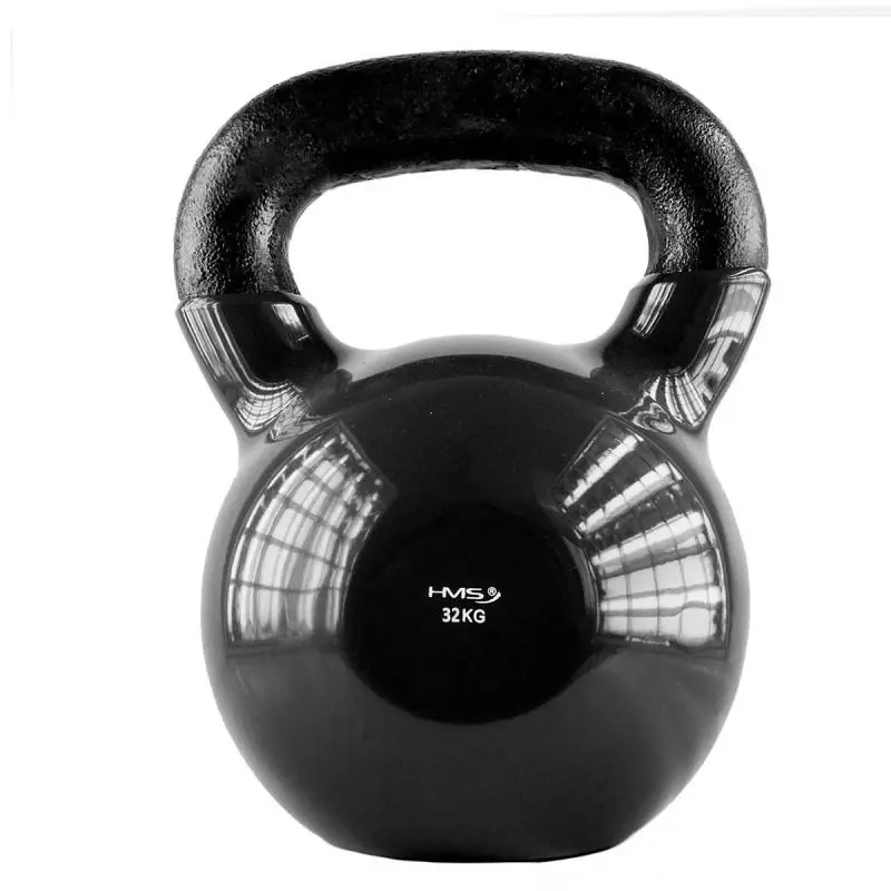 HMS Kettlebell pokrytý vinylem KNV32 32 kg, černý