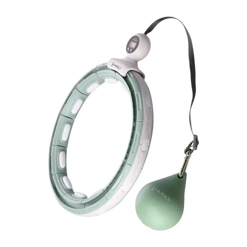 HMS Masážní hula hoop HHM15 se závažím, magnety a počítadlem zelená