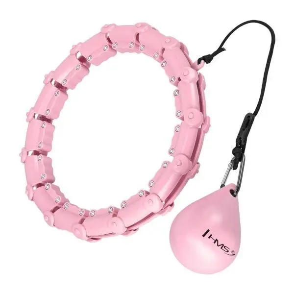 HMS Masážní hula hoop HHW02 se závažím růžová (VÝPRODEJ)