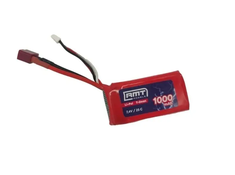 RMT MODELS 7,4V 1000mAh Li-po T-Dean červený akumulátor