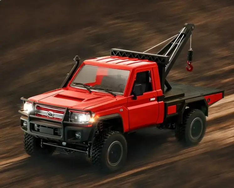 IQ models RC auto Land Cruiser TOYOTA s navijákem - červená + náhradní akumulátor