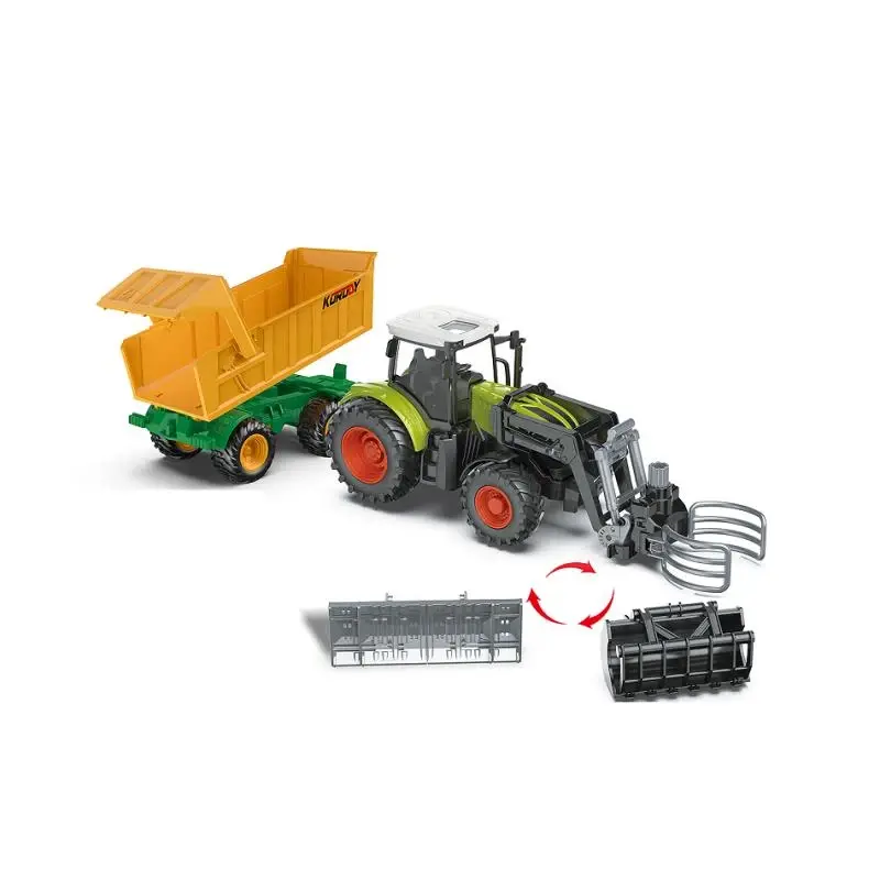 Korody RC Traktor s vozíkem a XL příslušenstvím 1:24, světla, zvuk