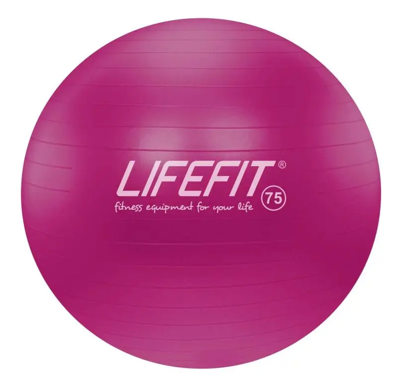 Lifefit Gymnastický míč Anti-burst 75 cm bordó