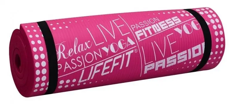 Lifefit Podložka Yoga MAT Exkluziv Plus 180x58x1,5cm světle růžová (VÝPRODEJ)