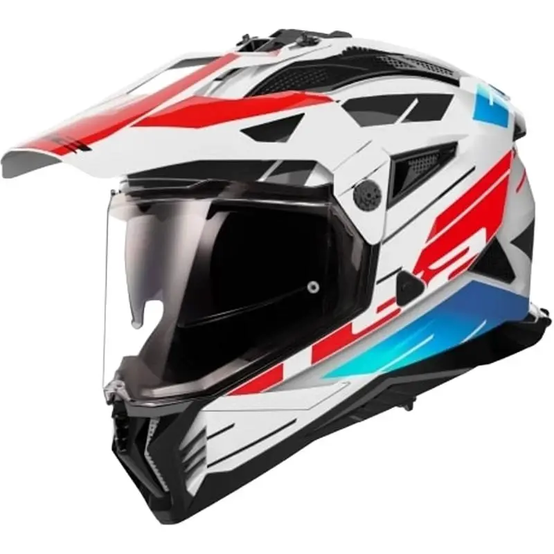 LS2 MX702 PIONEER II NAMIB bílo-modro-červená enduro helma na motorku