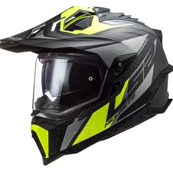 LS2 MX701 Explorer C Focus černo-šedo-fluo žlutá enduro přilba