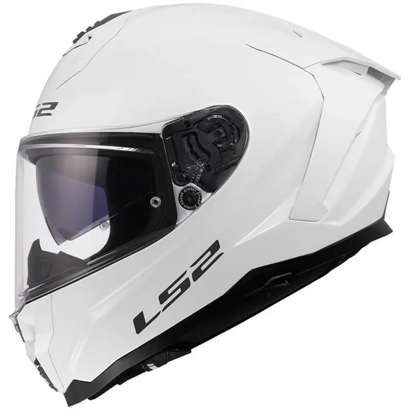 LS2 FF817 Challenger II Solid lesklá bílá integrální helma na motorku