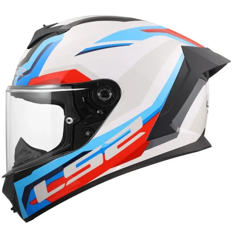 LS2 FF820 Rapid III Hyper lesklá bílo-modro-červená integrální helma na motorku