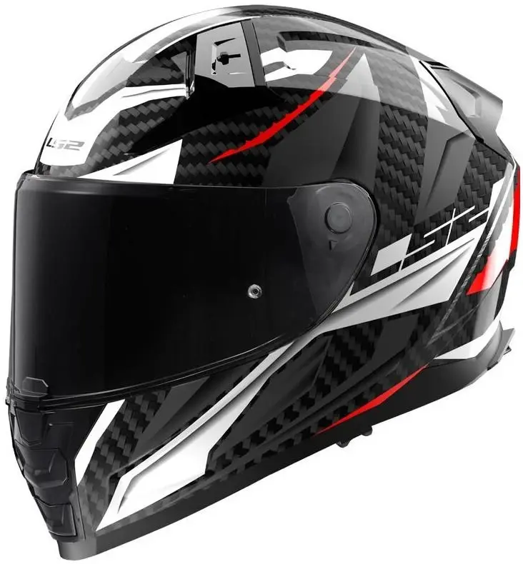 LS2 FF811 Vector II Carbon Savage bílo-červeno-šedá integrální helma na motorku