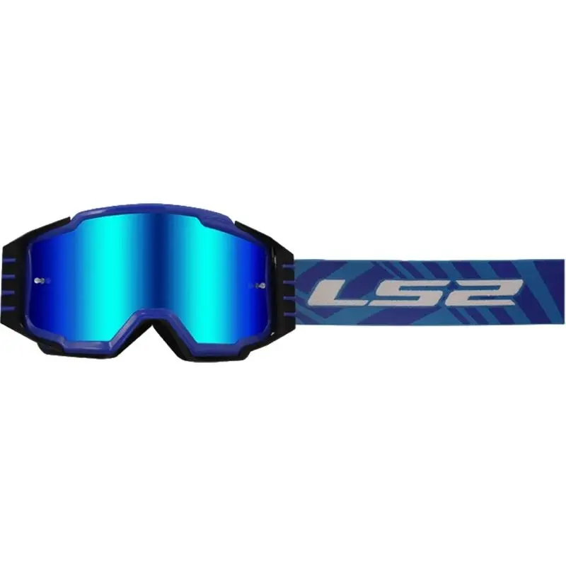 LS2 Charger PRO modré s iridiovým plexi motokrosové brýle