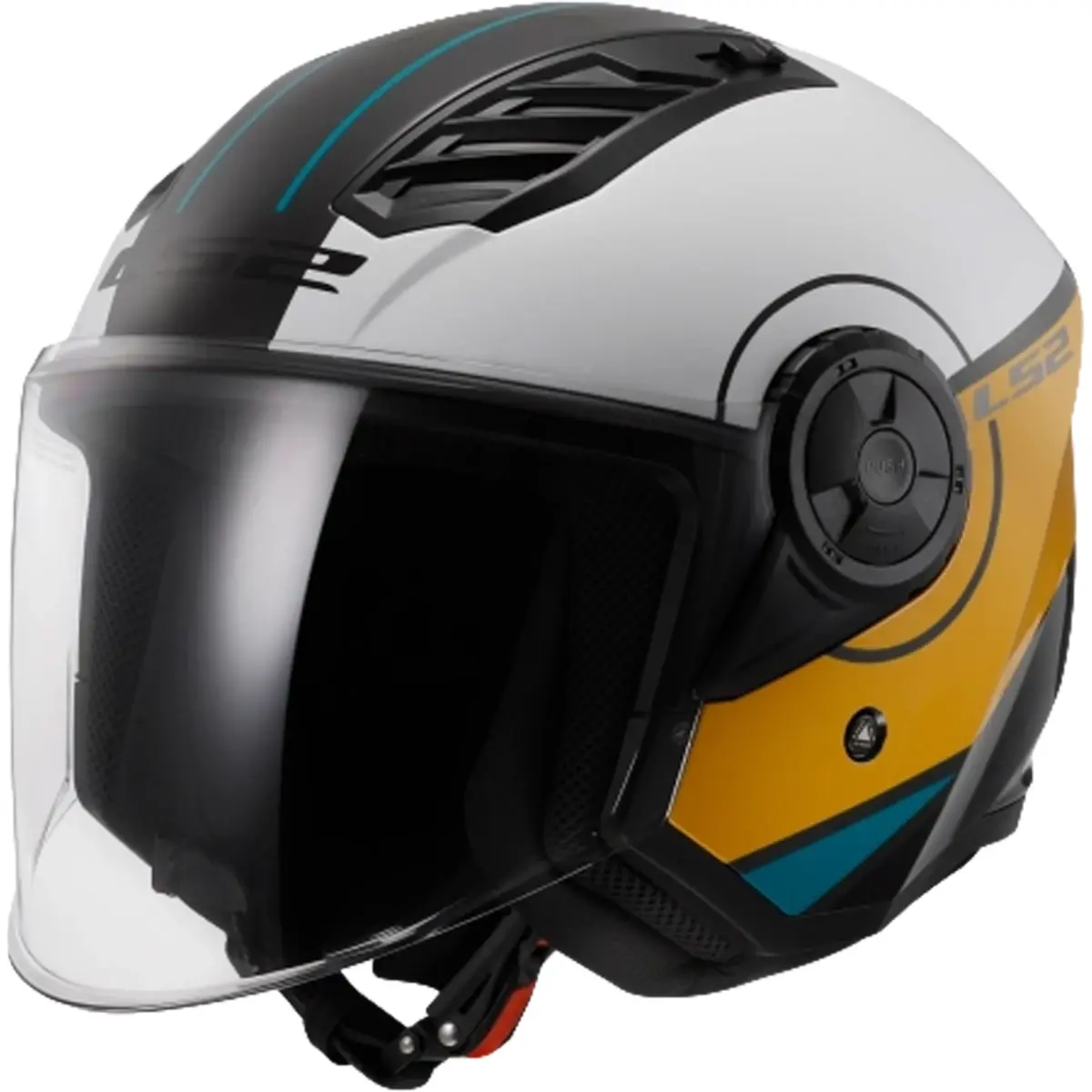 LS2 OF616 Airflow II Cover lesklá bílo-hnědá otevřená helma na motorku
