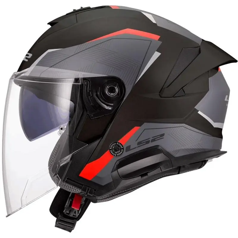 LS2 Verso II Air černo-červená otevřená helma na motorku