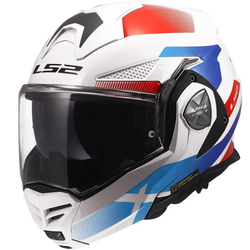 LS2 FF901 Advant X Nova lesklá bílo-modro-červená překlápěcí helma na motorku