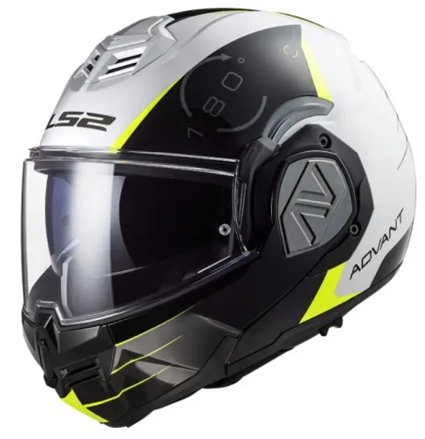 LS2 Advant Codex 06 černo-bílo-fluo žlutá výklopná přilba na motorku